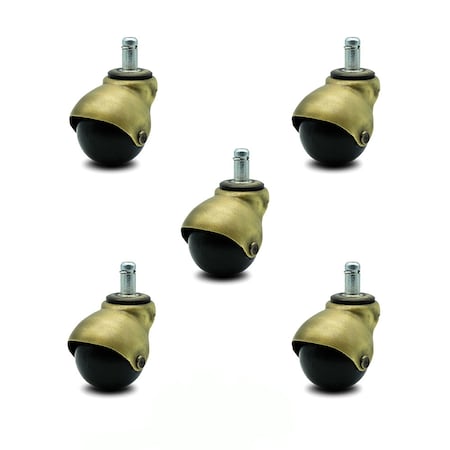 Service Caster 2 Inch Antique Brass Hooded Grip Ring Ball Casters, 5PK SCC-GR01S20-POS-WA-716-5